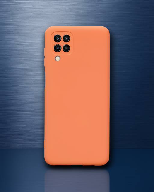 Samsung Galaxy A12 Kılıf Nano İçi Kadife Silikon - Turuncu
