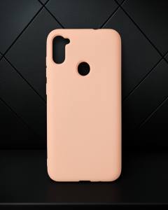 Samsung Galaxy A11 Kılıf Nano İçi Kadife Silikon - Pudra