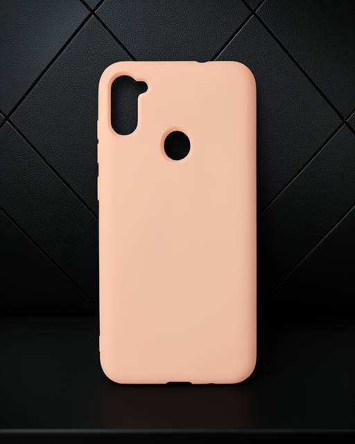 Samsung Galaxy A11 Kılıf Nano İçi Kadife Silikon - Pudra