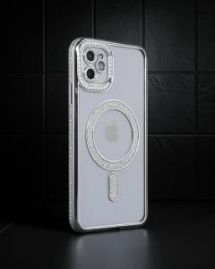 iPhone 11 - Kılıf - Joke Simli Magneticsafe - Gümüş