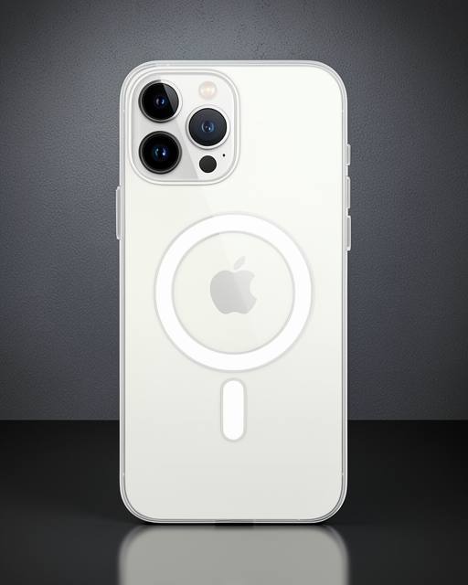 Apple İphone 15 Pro Kılıf Magneticsafe Şeffaf Silikon - Şeffaf