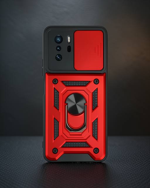 Xiaomi Poco X3 Gt Kılıf Pars Lens Yüzüklü Silikon - Kırmızı