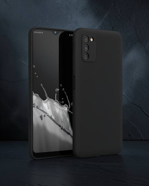 Samsung Galaxy A03s Kılıf First Silikon - Siyah