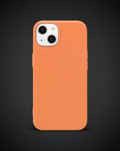 Apple İphone 14 Kılıf Nano İçi Kadife Silikon - Turuncu