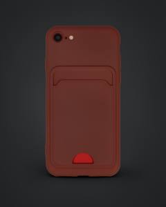 Apple İphone 7 Kılıf Kelvin Kartvizitli Silikon - Bordo