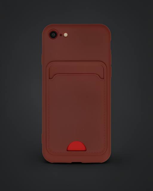 Apple İphone 7 Kılıf Kelvin Kartvizitli Silikon - Bordo