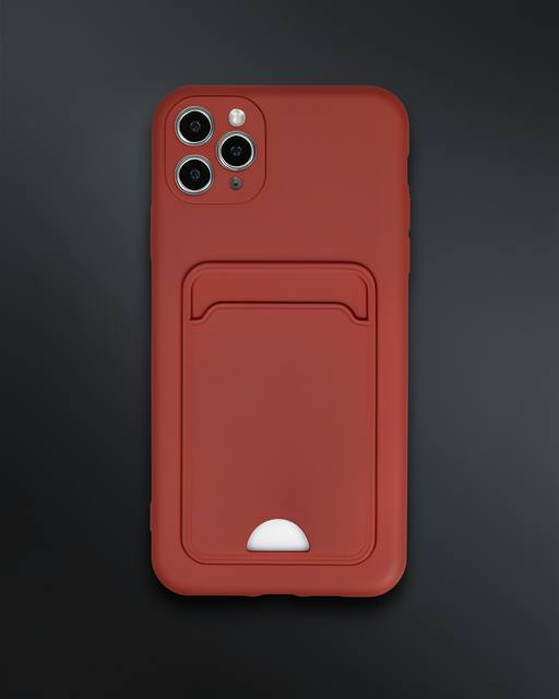 Apple İphone 11 Pro Max Kılıf Kelvin Kartvizitli Silikon - Bordo