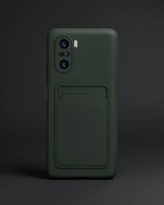 Xiaomi Mi 11i Kılıf Kelvin Kartvizitli Silikon - Koyu Yeşil