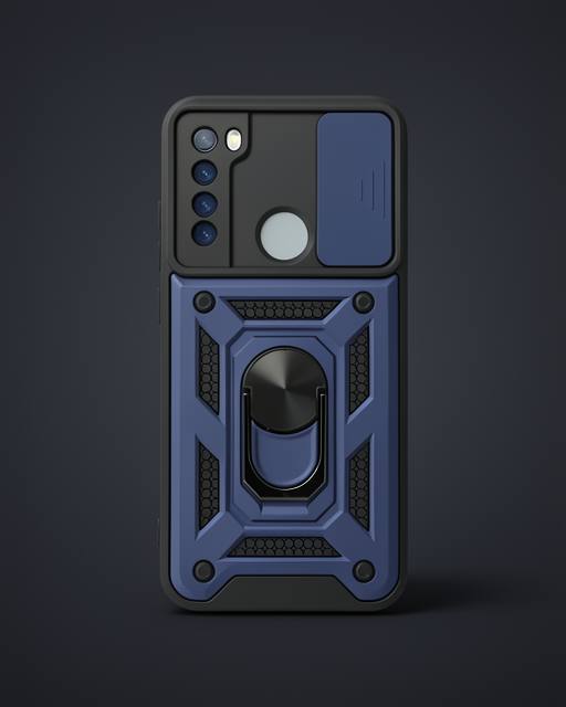 Xiaomi Redmi Note 8 Kılıf Pars Lens Yüzüklü Silikon - Lacivert