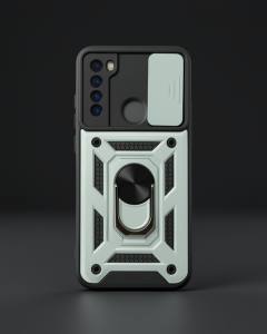 Xiaomi Redmi Note 8 Kılıf Pars Lens Yüzüklü Silikon - Yeşil