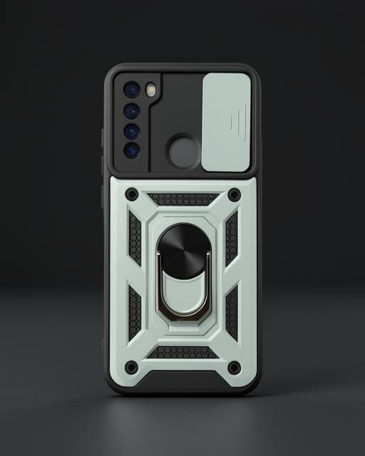 Xiaomi Redmi Note 8 Kılıf Pars Lens Yüzüklü Silikon - Yeşil