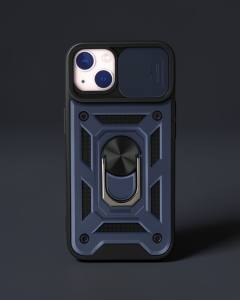 Apple İphone 15 Kılıf Pars Lens Yüzüklü Silikon - Lacivert