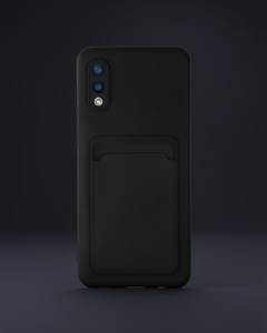 Samsung Galaxy A02 Kılıf Kelvin Kartvizitli Silikon - Siyah