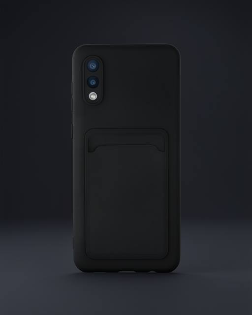 Samsung Galaxy A02 Kılıf Kelvin Kartvizitli Silikon - Siyah
