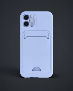 Apple İphone 12 Kılıf Kelvin Kartvizitli Silikon - Lila
