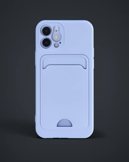 Apple İphone 12 Kılıf Kelvin Kartvizitli Silikon - Lila