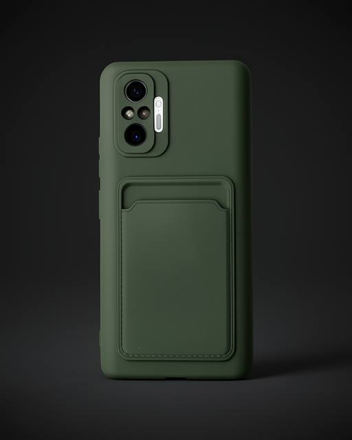 Xiaomi Redmi Note 10 Pro Kılıf Kelvin Kartvizitli Silikon - Koyu Yeşil