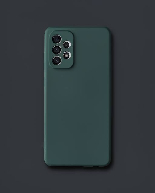 Samsung Galaxy A72 Kılıf Nano İçi Kadife Silikon - Koyu Yeşil