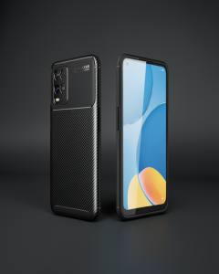 Oppo A54 4g Kılıf Auto Focus Karbon Kapak - Siyah