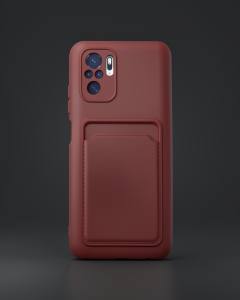 Xiaomi Redmi Note 10s Kılıf Kelvin Kartvizitli Silikon - Bordo