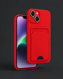 Apple İphone 14 Kılıf Kelvin Kartvizitli Silikon - Kırmızı