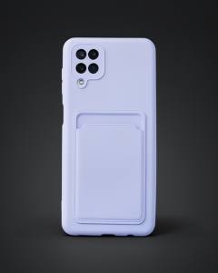 Samsung Galaxy A12 Kılıf Kelvin Kartvizitli Silikon - Lila