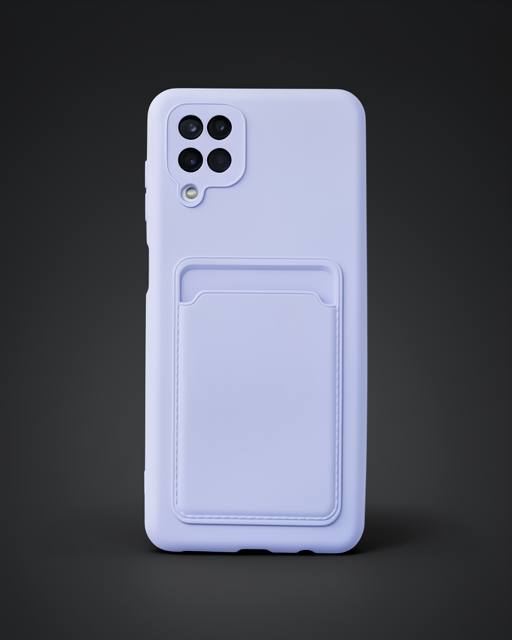 Samsung Galaxy A12 Kılıf Kelvin Kartvizitli Silikon - Lila