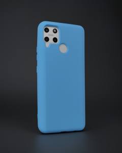 Realme C15 Kılıf Nano İçi Kadife Silikon - Mavi