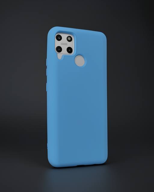 Realme C15 Kılıf Nano İçi Kadife Silikon - Mavi