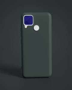 Realme C15 Kılıf Nano İçi Kadife Silikon - Koyu Yeşil