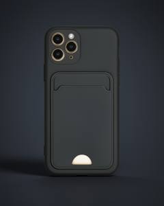 Apple İphone 11 Pro Kılıf Kelvin Kartvizitli Silikon - Siyah