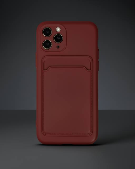 Apple İphone 11 Pro Kılıf Kelvin Kartvizitli Silikon - Bordo