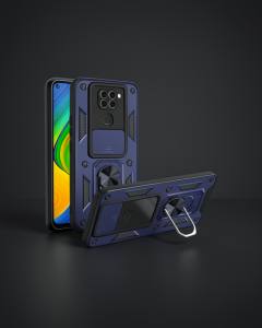 Xiaomi Redmi Note 9 4g Kılıf Pars Lens Yüzüklü Silikon - Lacivert