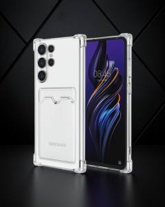 Samsung Galaxy S24 Ultra Kılıf Kart Şeffaf Silikon - Şeffaf
