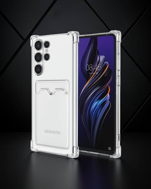 Samsung Galaxy S24 Ultra Kılıf Kart Şeffaf Silikon - Şeffaf
