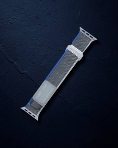 Apple Watch 38mm Alice Kumaş Kordon (saat Değildir) - Mavi-gri