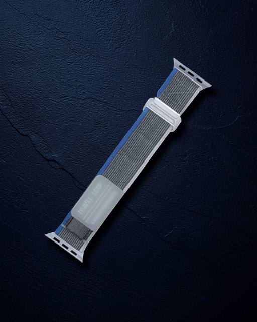 Apple Watch 38mm Alice Kumaş Kordon (saat Değildir) - Mavi-gri