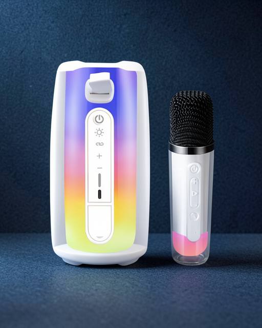 Pluse 7 Mikrofonlu Rgb Kablosuz Hoparlör - Beyaz