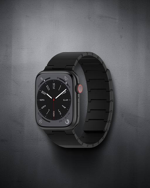 Apple Watch 45mm Carbon Steel Kordon (saat Değildir) - Siyah