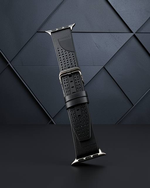 Apple Watch 45mm Buff Deri Kordon (saat Değildir) - Siyah