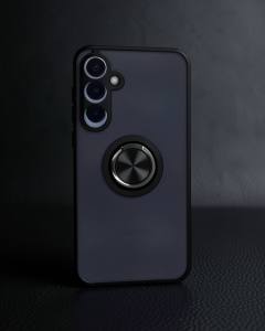 Samsung Galaxy A25 5g Kılıf Montreal Yüzüklü Silikon Kapak - Siyah