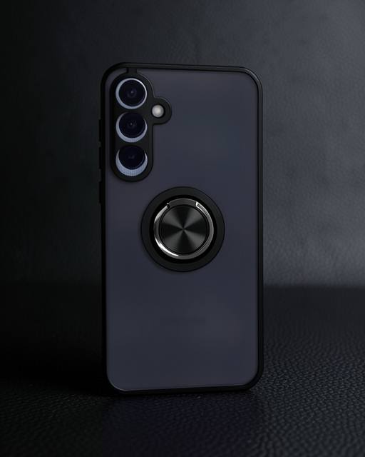Samsung Galaxy A25 5g Kılıf Montreal Yüzüklü Silikon Kapak - Siyah