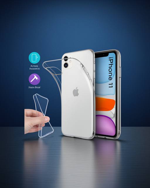 iPhone 11 Kılıf Lüx Şeffaf Silikon - Şeffaf