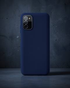 Samsung Galaxy A03s Kılıf Lansman Glass Kapak - Lacivert