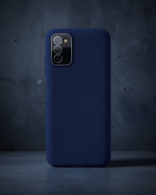 Samsung Galaxy A03s Kılıf Lansman Glass Kapak - Lacivert