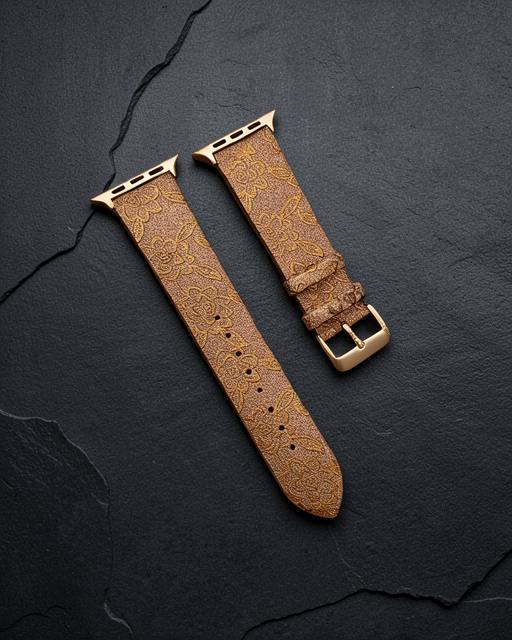Apple Watch 42mm Creeper Desenli Kordon - Gold