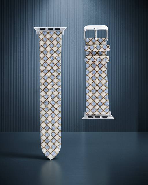 Apple Watch 42mm Karo Motif Kordon - Lila