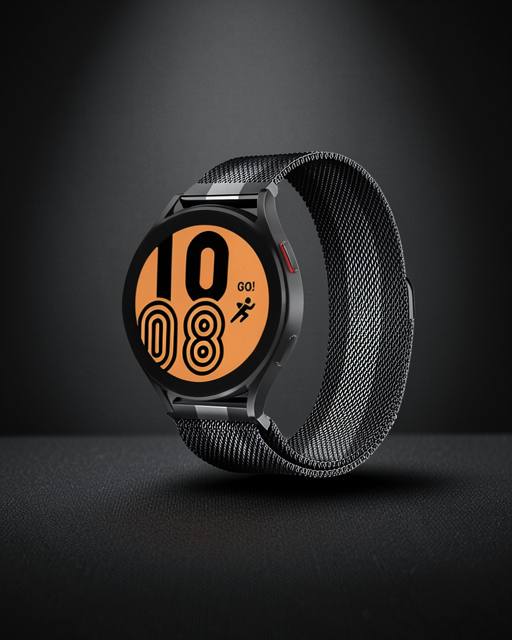 Watch 20mm Metal Mıknatıslı Kordon (saat Değildir) - Siyah-beyaz