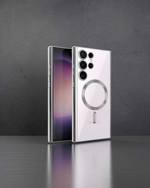 Samsung Galaxy S23 Ultra Kılıf Kross Magneticsafe Kapak - Gümüş