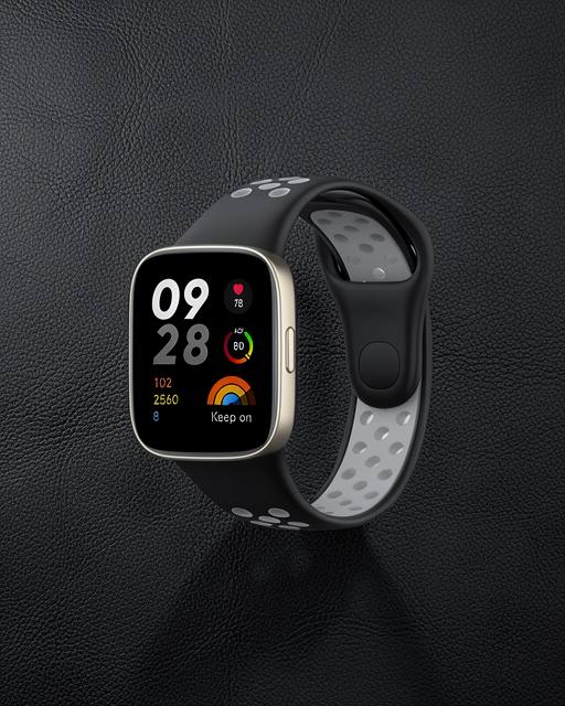 Xiaomi Redmi Watch 3 Spor Delikli Kordon (saat Değildir) - Siyah-gri